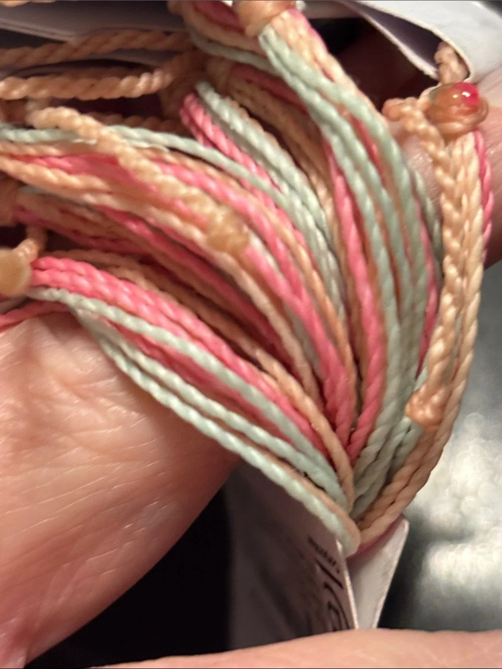 Pura‎ Vida Pink, Mint & Cream Twisted  Bracelets 10 pack Friendship Girls Night